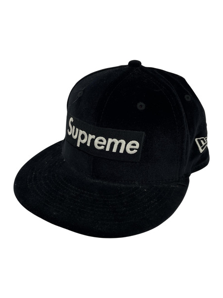 Supreme×NEW ERA 22AW Velour Box Logo キャップ 黒