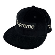 Supreme×NEW ERA 22AW Velour Box Logo キャップ 黒