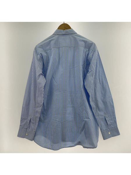 COMME des GARCONS SHIRT フロントデザインLSストライプシャツ M ブルー