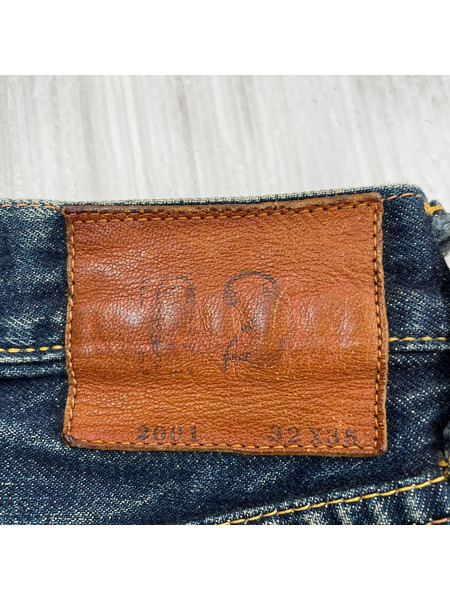 EVISU デニム・ジーンズ ビンテージ加工 ビッグカモメ デニムパンツ (W32)