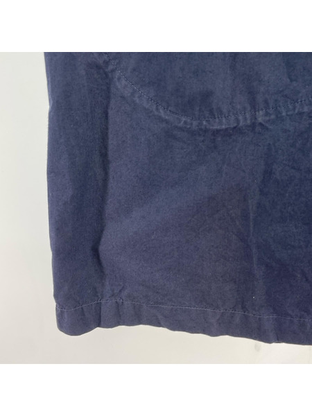 MANUAL ALPHABET 長袖シャツ ロングシャツ サイドポケット 紺（2）