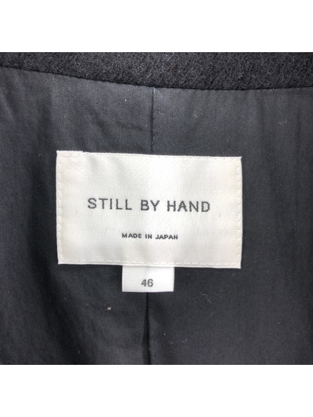 STILL BY HAND 20AW ウールラペルドオーバーサイズコート 46 ブラック