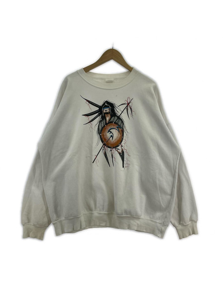 OLD・VINTAGE スウェット・トレーナー 90s Native American 白 XL