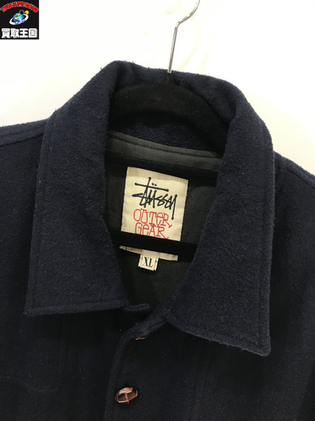 OLD STUSSY/90s～/白タグ/ウールジャケット/XL/オールドステューシー/ネイビー