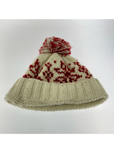 KAPITAL ニットキャップ 3Gウール雪柄ニット
