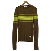 WALES BONNER 23AW SHOW KNIT TOP BEIGE LIME ボーダーニット S 茶