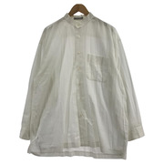 ISSEY MIYAKE 97ss 銀タグ バンドカラープリーツシャツ M ホワイト ME71-FJ327