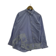 COMME des GARCONS SHIRT パッチワーク 長袖シャツ ストライプ/アシンメトリー/水色系/S