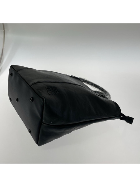 ハンドバッグ HARVESTLABEL 髭 レザー トートバッグ BLK