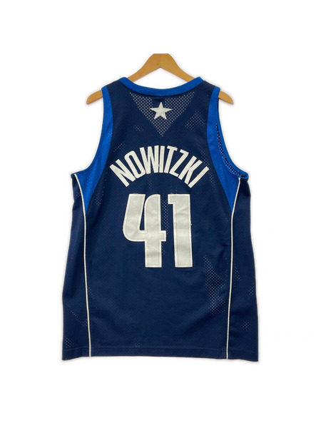 NIKE スポーツウェア ゲームシャツ ダラス NOWITZLKI 紺 (M)
