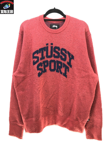 STUSSY Sport Sweater M 赤/レッド/ステューシー/メンズ/トップス