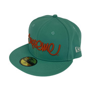 Supreme 22ss handstyle NEW ERA キャップ 青