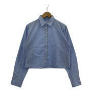 plage 長袖シャツ クロップドLS シャツ ブルー