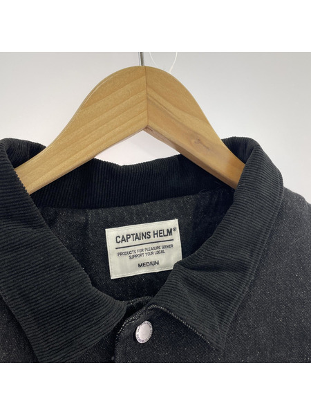 Captains Helm LOGO DENIM COACH JACKET ロゴデニムコーチジャケット M ブラ[値下]