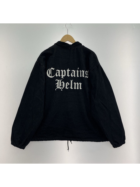 Captains Helm LOGO DENIM COACH JACKET ロゴデニムコーチジャケット M ブラ[値下]