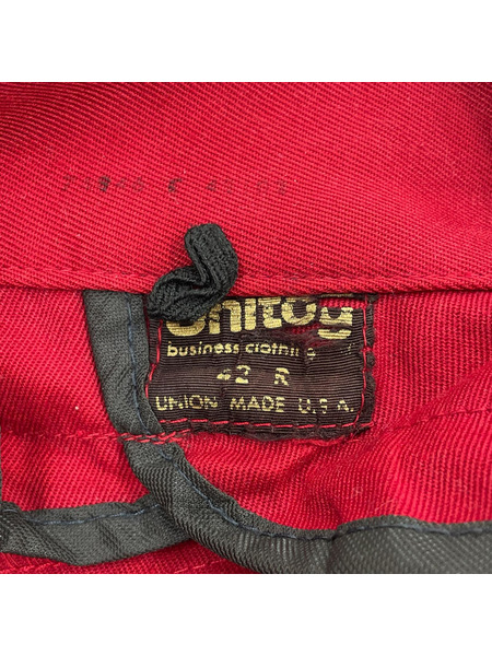 OLD・VINTAGE ジャケット UNITOG チェーンステッチ ワークジャケット (42) 赤