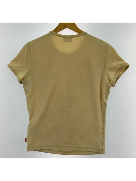 DIESEL 半袖Tシャツ・カットソー t-uncuties-long-r14 ラメ加工Tシャツ ライトブラウン L