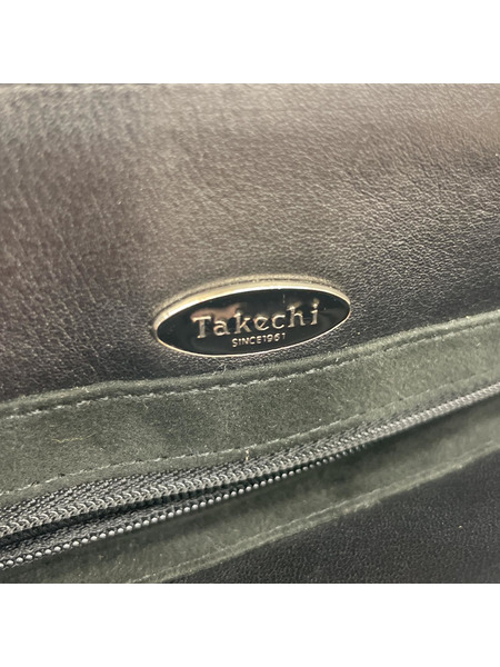 takechi 型押シレザーハンドバッグ　BLK