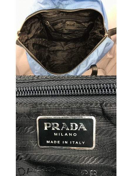 ハンドバッグ ナイロンバッグ　水色