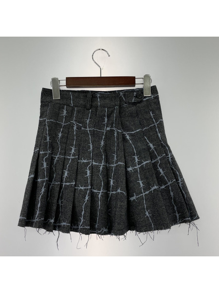 el conductorH Frayd Hem Pleated Mini Skirt PD24SW03(0)