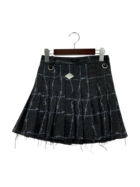 el conductorH Frayd Hem Pleated Mini Skirt PD24SW03(0)