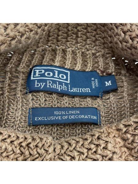 POLO RALPH LAUREN リネンニット (M) ブラウン