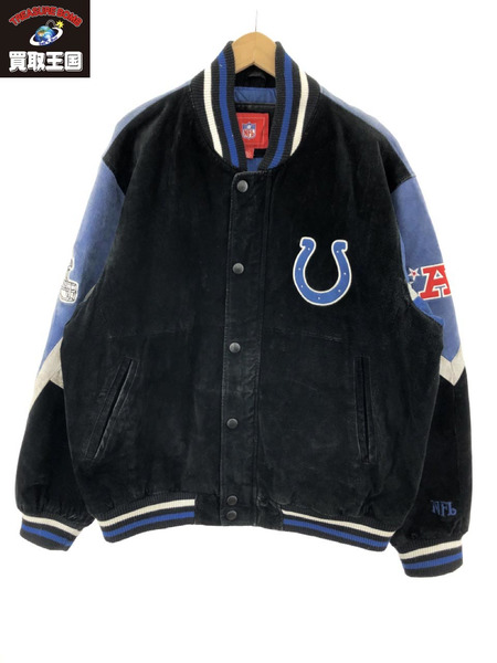 NFL 90s INDIANAPOLIS ヌバックレザースタジャン L[値下]