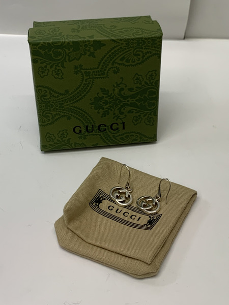 GUCCI インターロッキングG シルバー ピアス 開封品 グッチ GG フックタイプ フック型 Ag925