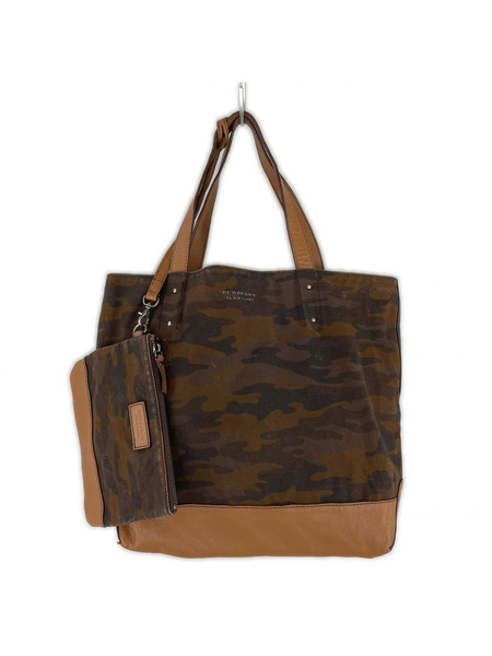 BURBERRY BLACK LABEL ソノ他バッグ リバーシブル トート カモxレザー