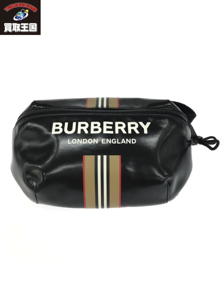 BURBERRY　エナメル アイコンストライプ　ボディバッグ[値下]