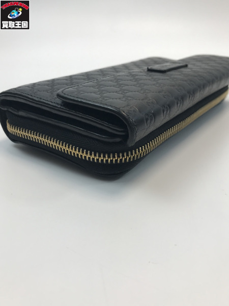 GUCCI グッチ 449364 マイクログッチ シマレザー ラウンドファスナー