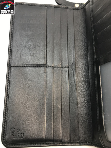 GUCCI グッチ 449364 マイクログッチ シマレザー ラウンドファスナー