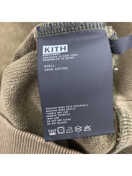 KITH TWO-TONE WILLIAMS II HOODIE POパーカー L オリーブグレー