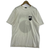 STUSSY 半袖Tシャツ・カットソー 8ボール プリント 白 (L)