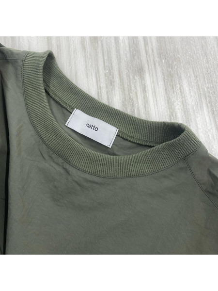 natto 半袖Tシャツ・カットソー ドローストリングナイロンプルオーバー カーキ