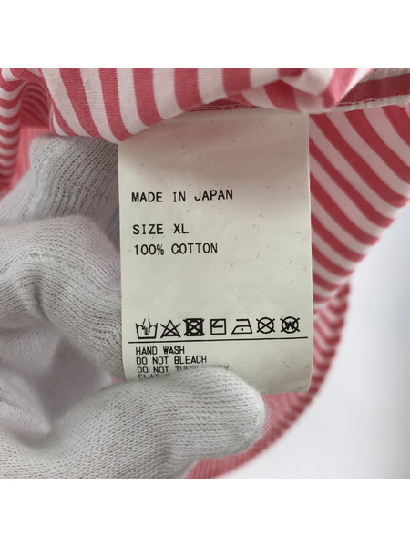 19SO Stripe Shirt ストライプシャツ (XL) ホワイト×レッド