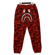 A BATHING APE COLOR CAMO SHARK AWEAT PANTS (M) レッド