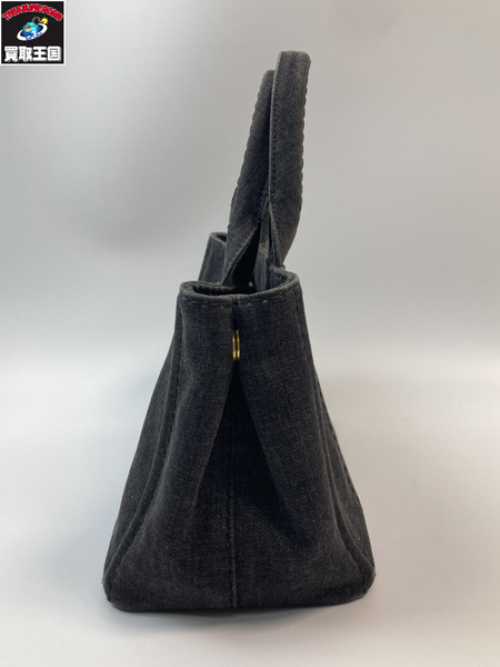 PRADA プラダ カナパ ハンドバッグ ブラック デニム 