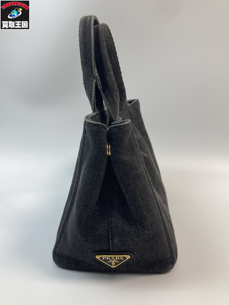 PRADA プラダ カナパ ハンドバッグ ブラック デニム 