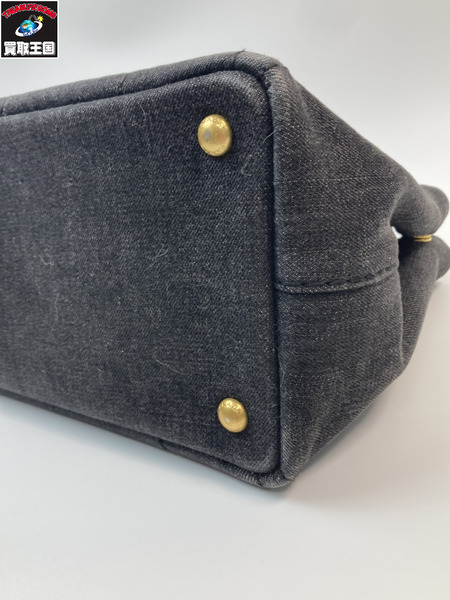 PRADA プラダ カナパ ハンドバッグ ブラック デニム 