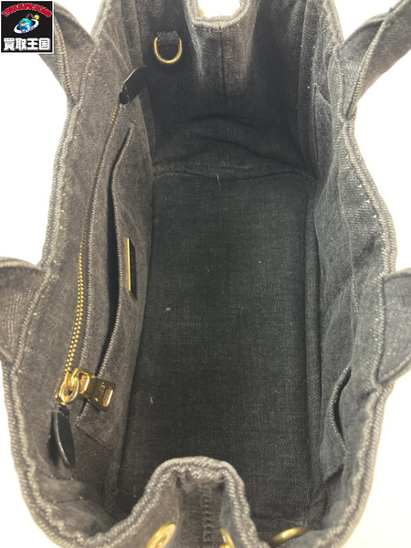 PRADA プラダ カナパ ハンドバッグ ブラック デニム 