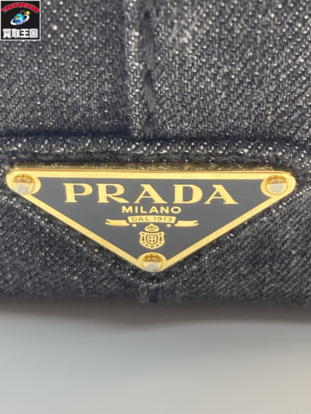 PRADA プラダ カナパ ハンドバッグ ブラック デニム 