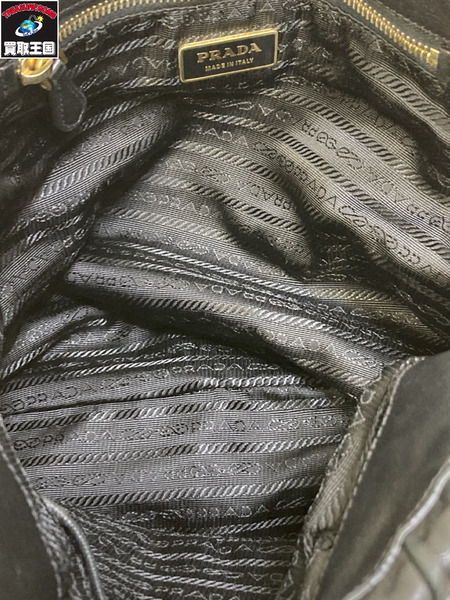 PRADA プラダ BN1336 ギャザー2WAYショルダーバック レザー ナイロン ブラック