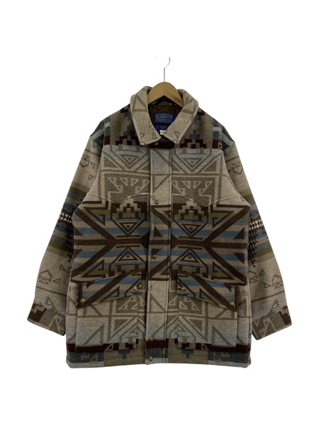 PENDLETON L/S ネイティブ柄 ウールブランケットコート ベージュ (M)