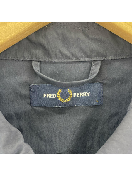 FRED PERRY Zip Over Shirt M5684 ネイビー (L)