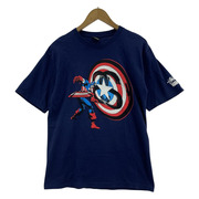 STUSSY×MARVEL キャプテンアメリカ Tシャツ (S) 紺