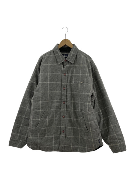 STUSSY オールド 中綿 ウールチェックシャツジャケット L グレー