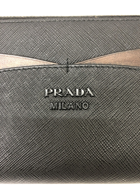 PRADA/サフィアーノスムースレザージップアラウンドウォレット