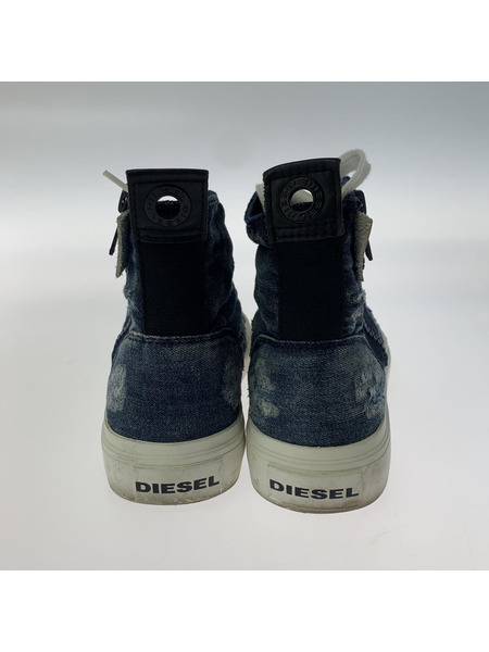 DIESEL サイドジップ デニムスニーカー 青