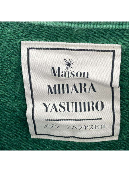 MIHARA YASUHIRO スウェット・トレーナー ダメージ ロゴ スウェット 46 緑 A08PO552